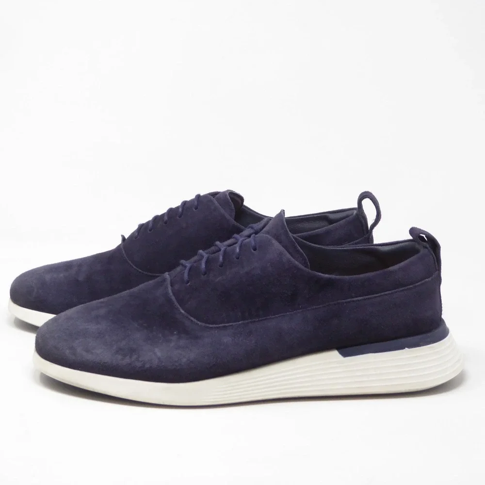 Wolf & Shepherd Mens Crossover Oxford Shoes Navy Suede Lace Up 8